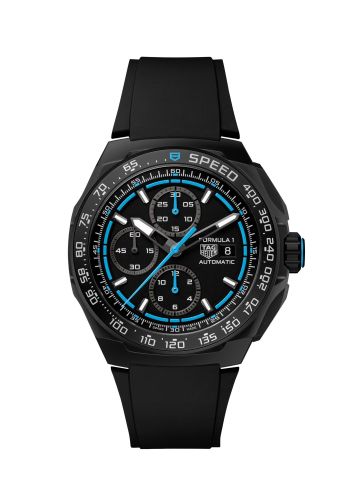 TAG Heuer Formula 1 Automatic Chronograph 44 DLC / Black - Blue / Rubber